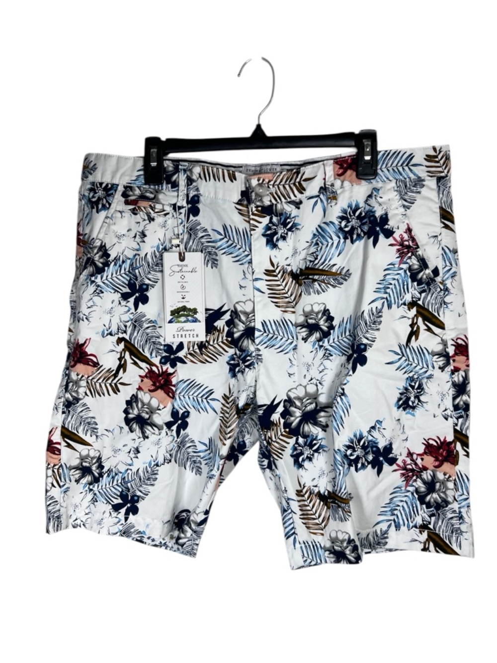 Denim & Flower Men's Floral Tropical Stretch Shorts Size 38